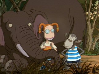 Eliza and Darwin getting off Phaedra